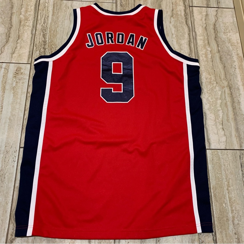 Michael Jordan Nike 1984 OLYMPIC AWAY JERSEY LARGE RED AUTHENTIC RARE